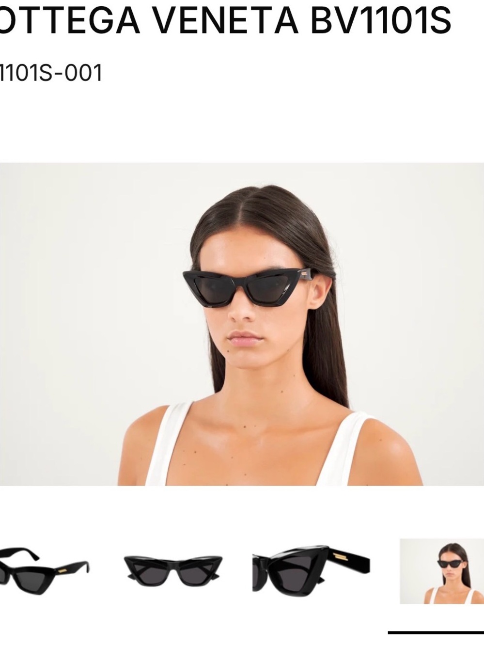 Bottega Veneta Black Cat-Eye Sunglasses-BOTTEGA VENETA BV1101S